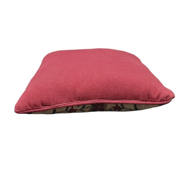 Chocolate Lovers Floral Tapestry Decorative Pillow Cushion 12"x12" Beige & Red - Picture 9 of 15